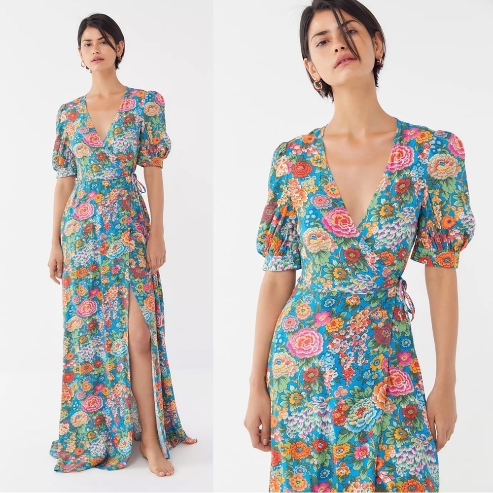 Perseverance London Elysian Day Liberty Maxi Dress Gown Floral Wrap
